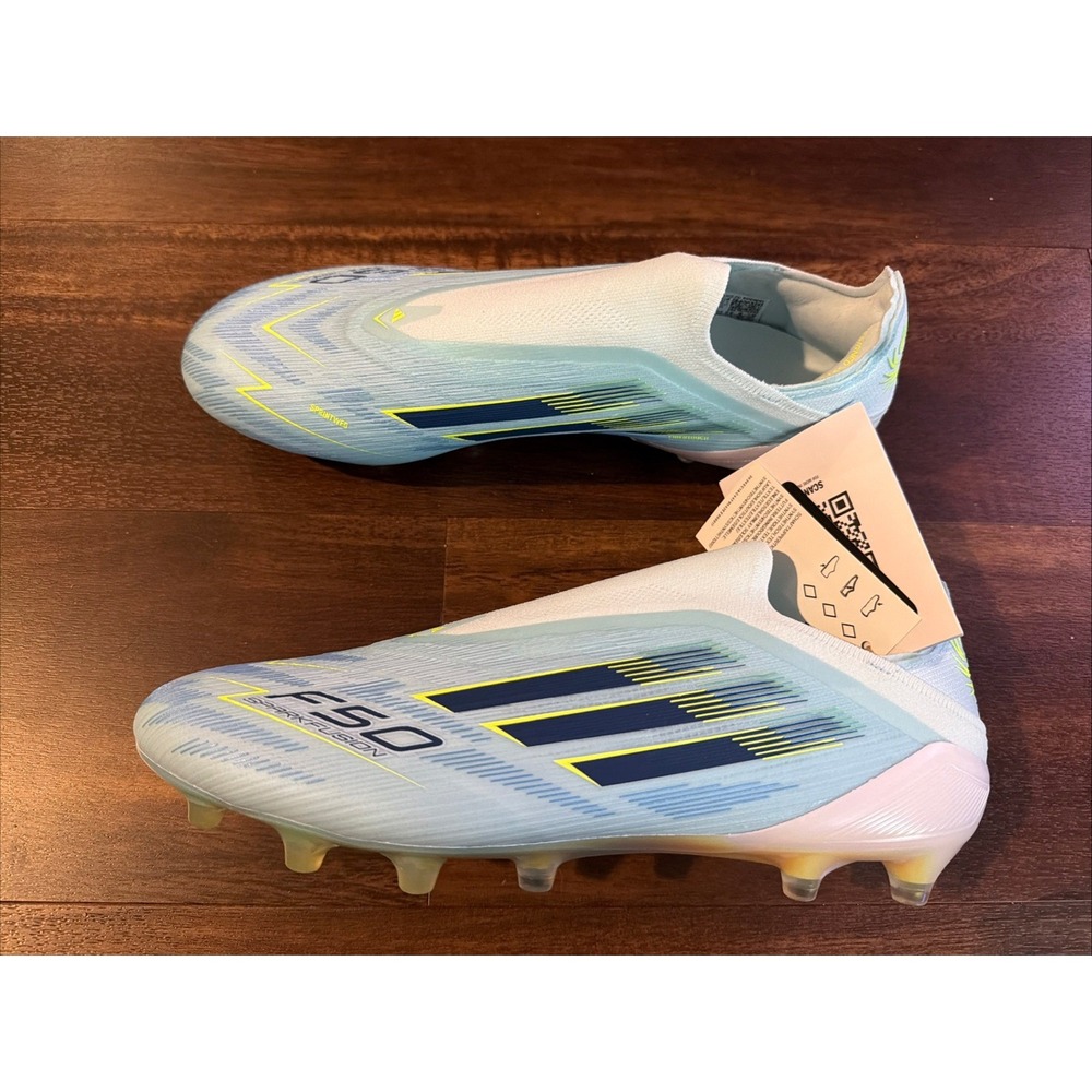 New Adidas Womens F50 Sparkfusion Elite LL Laceless Soccer Cleats Size 9.5 Blue
